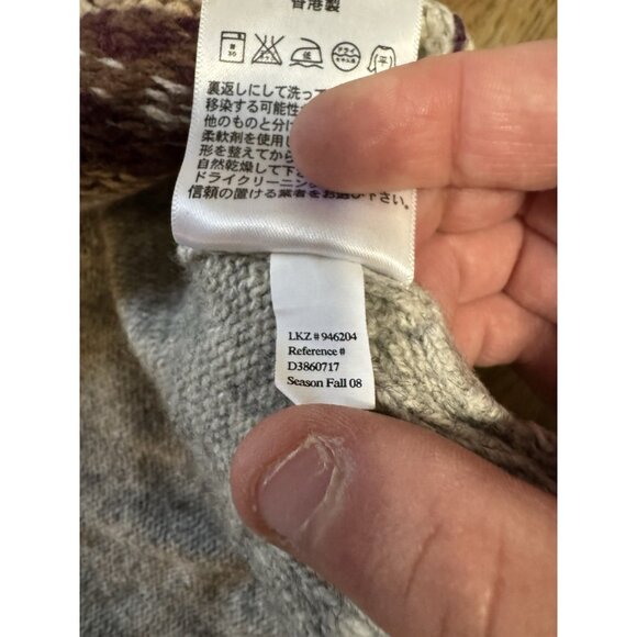 Eddie Bauer XXL Aztec Wool Blend Toggle Cardigan Sweater Cozy Country City VTG - Picture 14 of 15